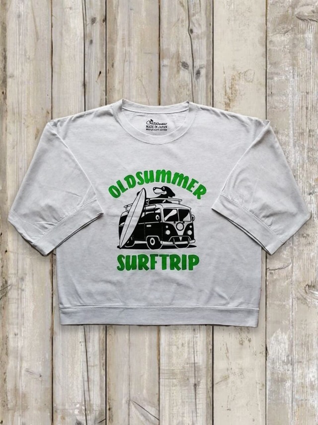 レディース七分丈ワイドスリーブTシャツ（SURF DOG）