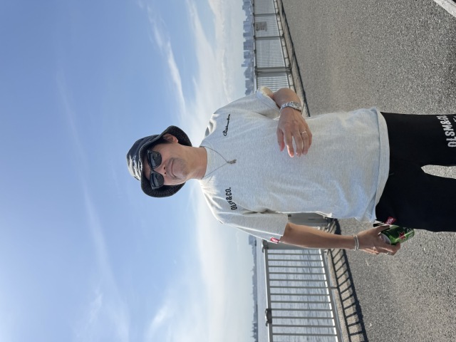 OLSMステンシルTシャツ オートミール