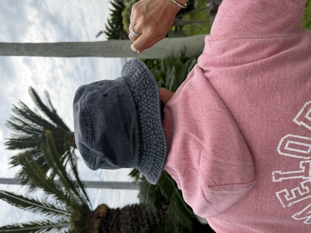 oldsummer&co. BUCKET HAT ブラックデニム ピンクパーカー バック